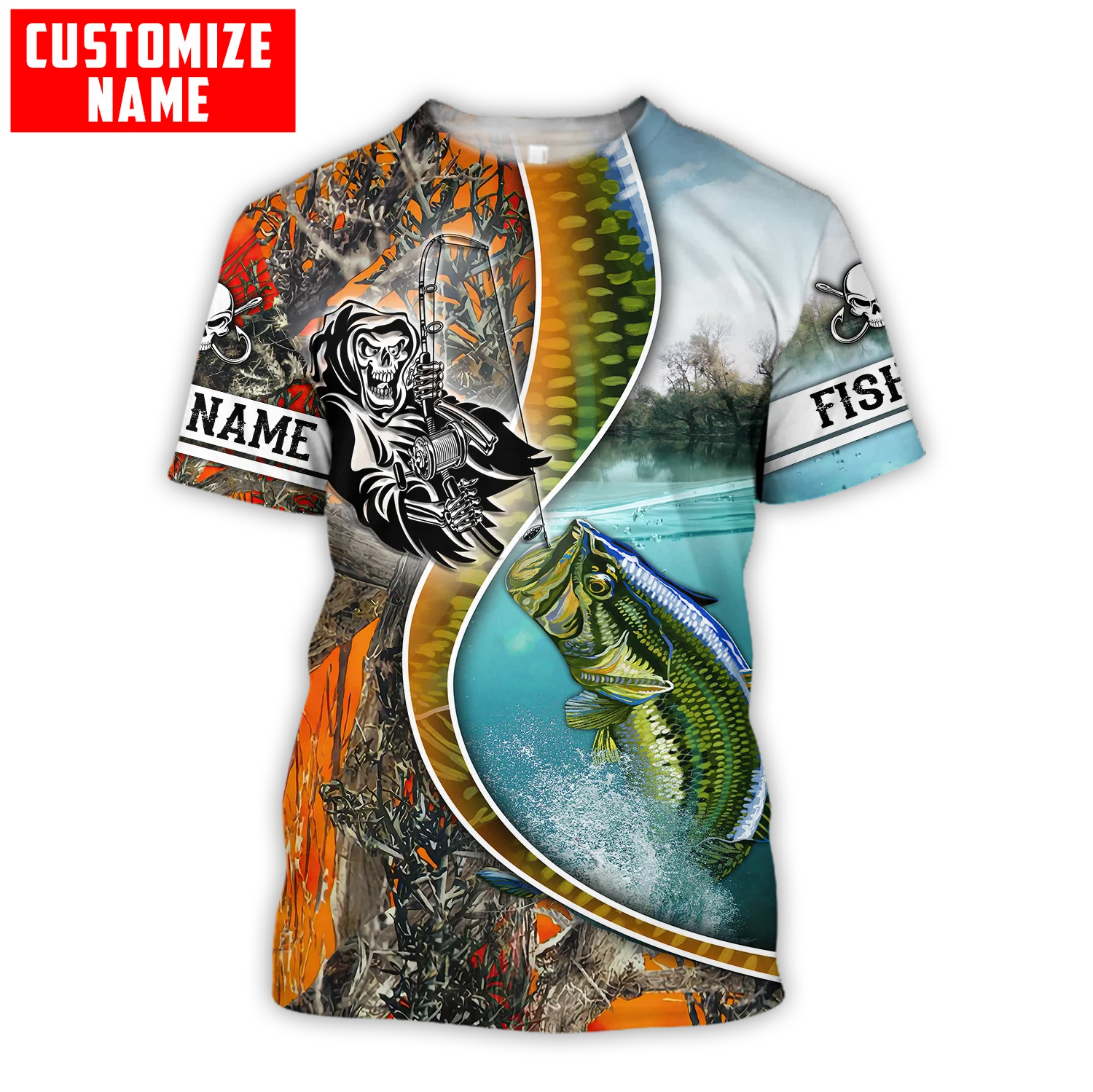 Custom name Tuna fishing Camo 3D Printing Mens t shirt Cool Summer Fashion  Unisex Short sleeve T-shirt Casual Tee tops TX242