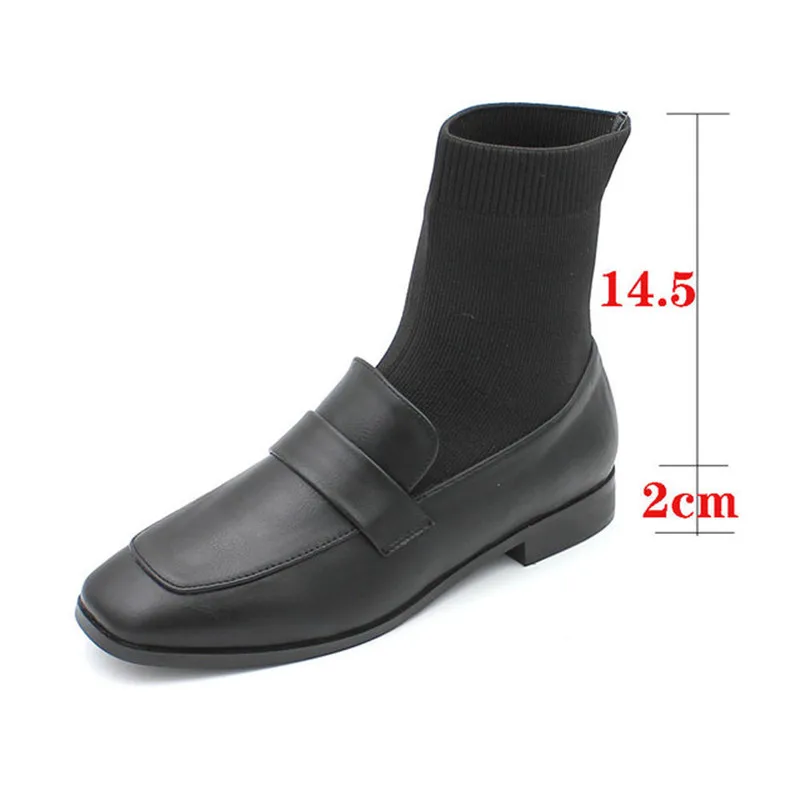 

Short boots female new winter thick with flat English ms Martin boots students socks, boots and comfortable leisure work boots