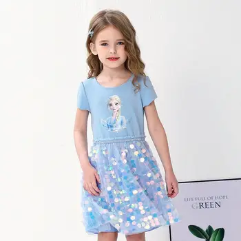 

Girls Princess Summer Sequins Dresses Elsa Anna Toddler Cospaly Dress Kids Tutu Birthday Party Clothes for Children Ball Gown