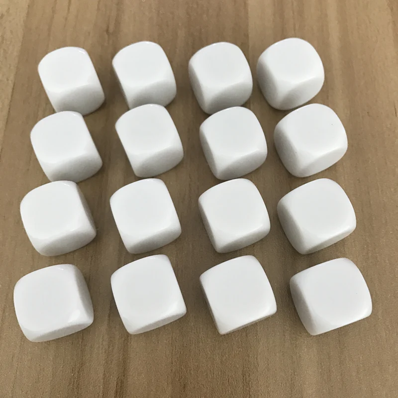 New 20 Pcs/Lot 16mm Blank Dice D6 Acrylic White Rounded Corner Blank Dice Can Write and Carving Children Teaching Game Dice 10pcs 16mm white blank dice d8 dice square corner diy teaching props dice 8 sided for board game and other games accessories