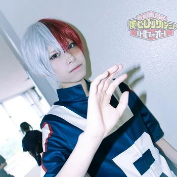 

Cosplay Halloween Party Anime My Hero Academy Shoto Todoroki Free Shipping High Temperature Resistant Fiber Synthetic Wig
