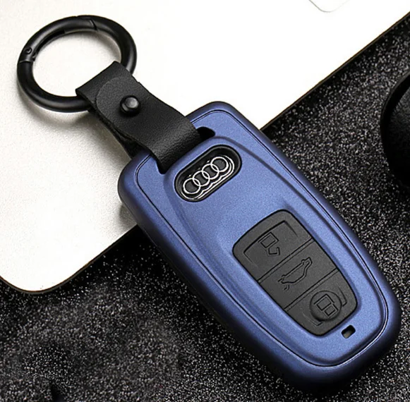 B Blue Автомобильный ключ сумка чехол для Audi A3 A4 A5 A6 A7 A8 B8 Q3 Q5 Q7 RS4 RS5 S3 S5 S6 TT углеродное волокно ABS защиты оболочки ключ чехол для автомобиля - Название цвета: B Blue