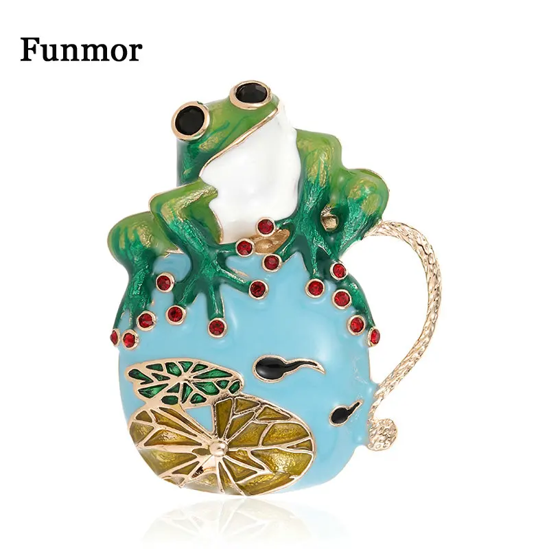 Броши Funmor в виде лягушки пруду яркие аксессуары для женщин и мужчин повседневной