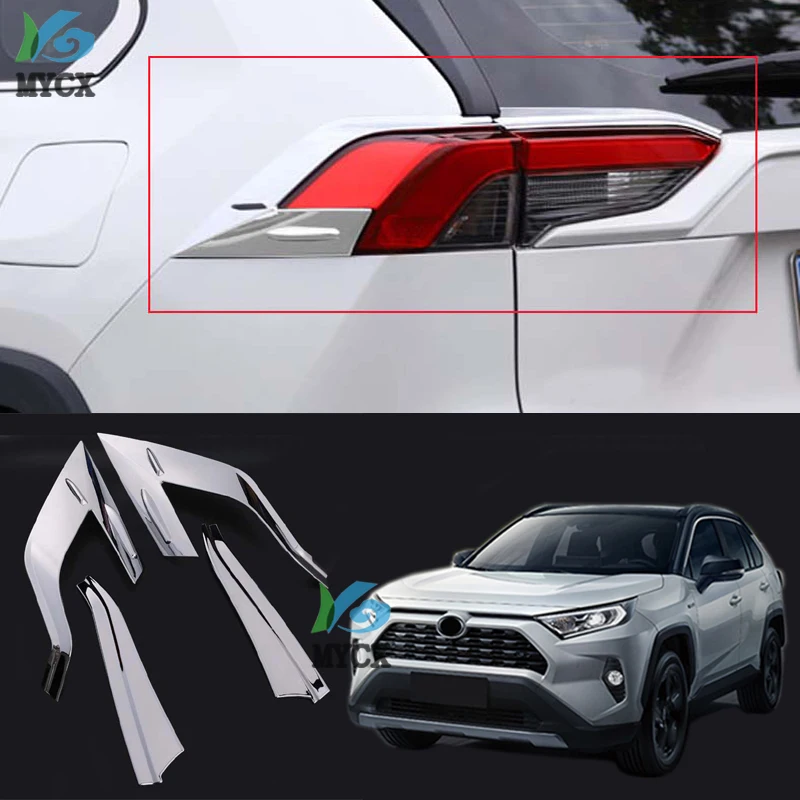 

Накладка на заднюю фару для Toyota Rav4 Rav 4 2019-2020 ABS Chrome, декоративная наклейка на светильник нюю фару, аксессуары для стайлинга автомобиля