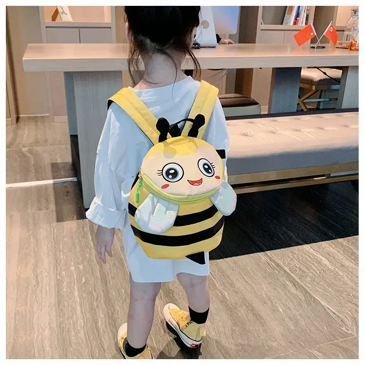 Kawaii маленький рюкзак с пчелами для девочек и мальчиков, нейлоновые регулируемые школьные сумки, сумка с животными, плюшевый Детский рюкзак, игрушки, детский подарок