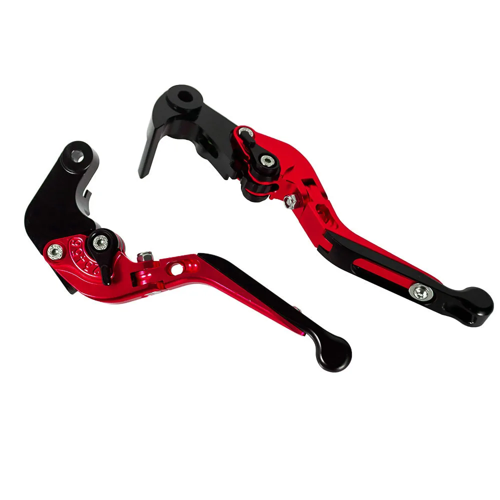 Red Motorcycle Adjustable Folding Brake Extendable Clutch Levers Handlebar CNC Aluminum Handles For Yamaha YZF R6 - Цвет: Red