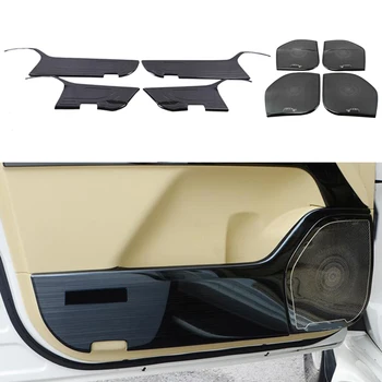 

For Toyota Land Cruiser 200 2008-2019 Accessories Stainless Steel Silver Interior Door Horn Speaker Penals Trim Anti-Kick Cover
