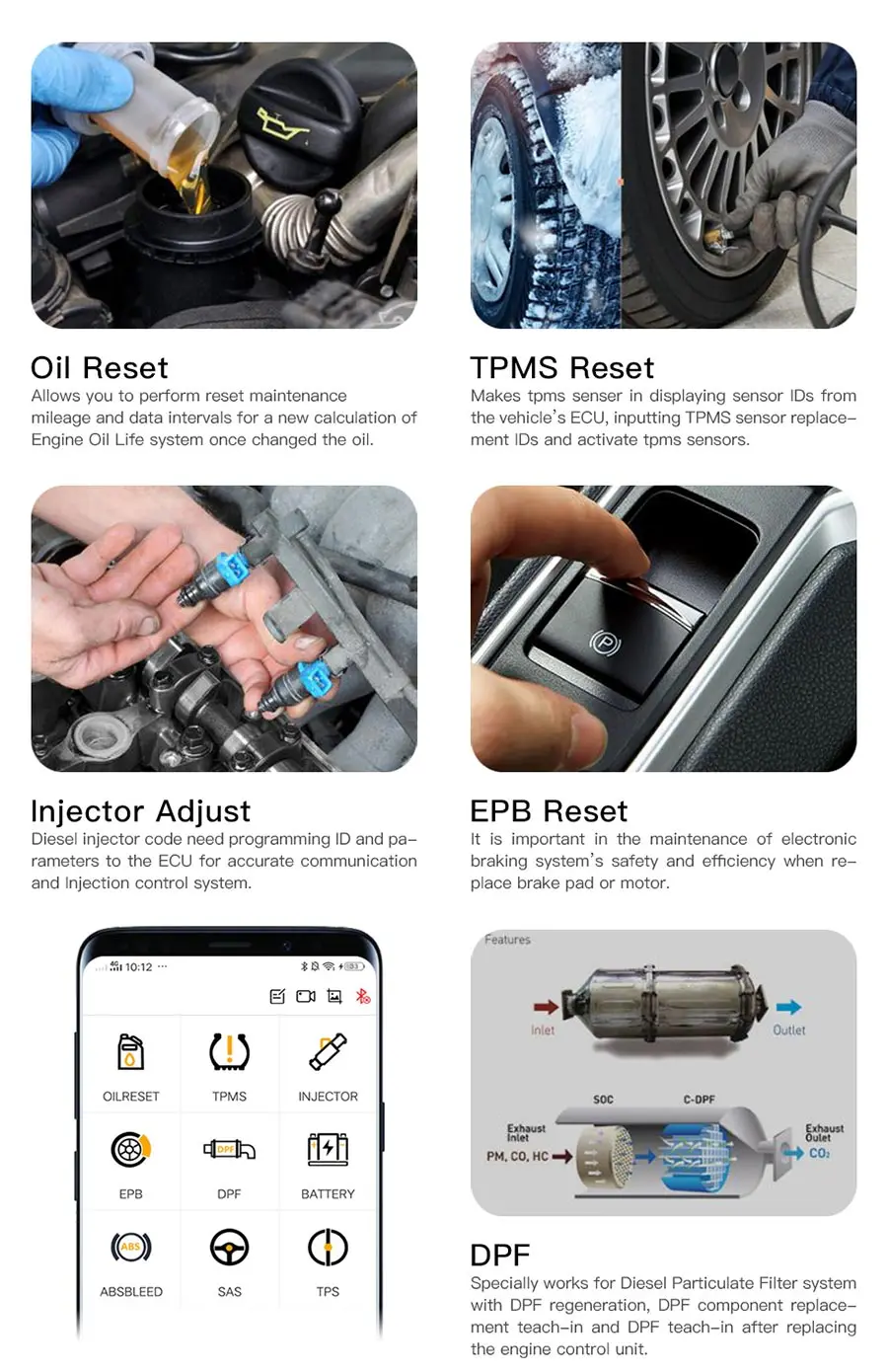 Humzor NexzDAS ND106 obd2 сканер Bluetooth специальная функция сброса инструмента на Android и IOS автоматический сканер диагностический инструмент