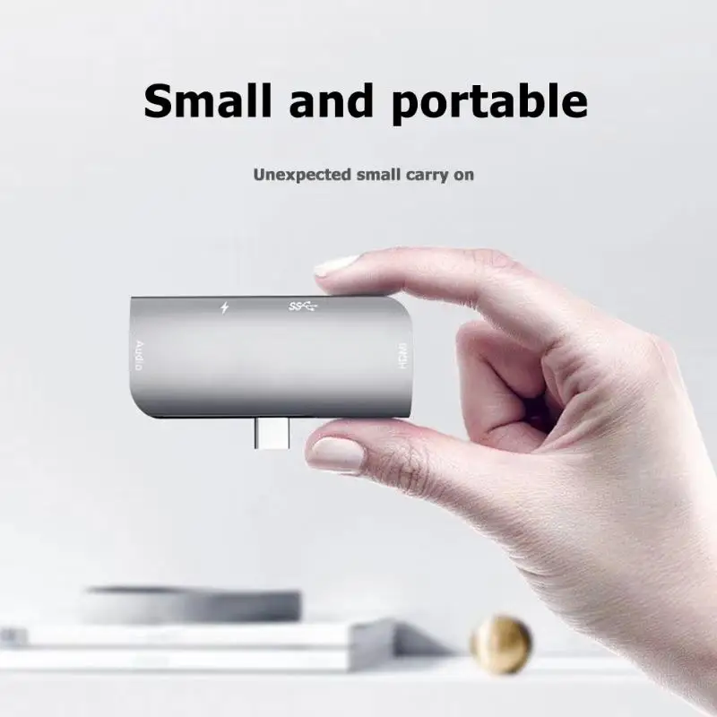 Многофункциональный 4 в 1 5 Гбит/с USB C концентратор Тип с разъемами типа C и 4K HDMI+ USB3.0+ 87 Вт PD+ 3,5 мм аудио разъем адаптер для Win 7/8/10, Mac OS/Linux