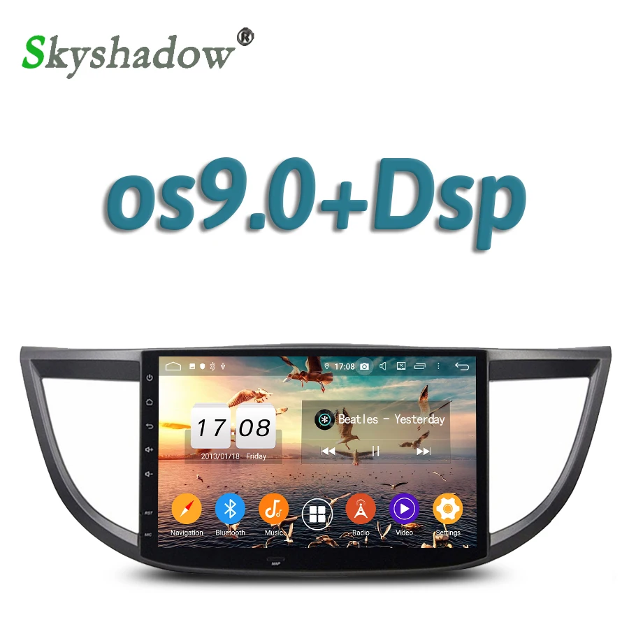 DSP ips 10," Android 9,0 4 Гб+ 32 ГБ+ 8 ядерный автомобильный dvd-плеер gps карта RDS радио wifi Bluetooth 4,2 для Honda CRV 2012 2013