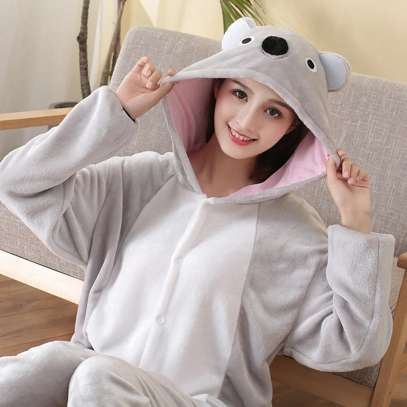 Koala Kigurumi onesies; Одинаковая одежда для всей семьи; одежда для мамы и дочки; Комбинезоны для взрослых; повседневный комбинезон для девочек