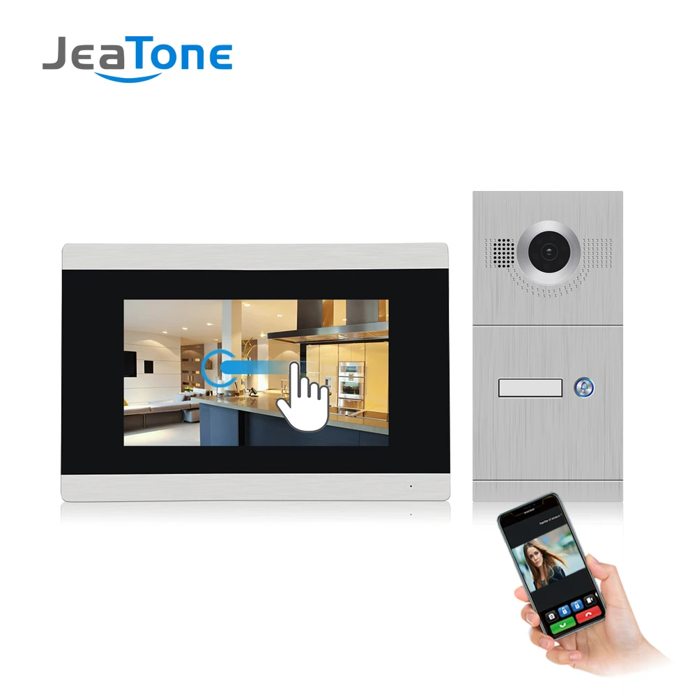 cheap 7 inch Touch Screen WIFI IP Smart Video Door Phone Intercom System with out doorbell support iOS Android Free APP Remote Unlock