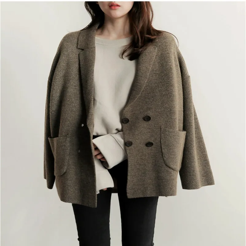 

England Style Chic Simple Solid All-match Basic Suit for Ladies Elegant Fashion Solid Suit Stiched New Autumn Fashion Suit 2020