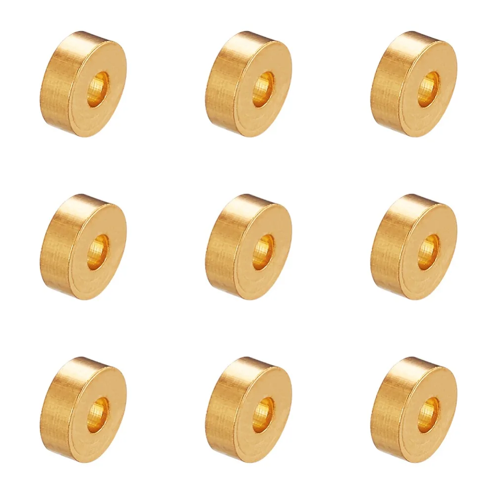50pcs Silver Rondelle Brass Bead Spacers DIY Jewelry Findings 6x2mm hole:2mm