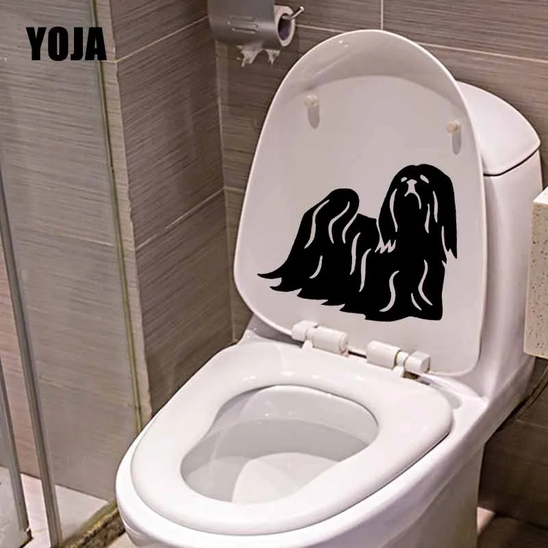 

YOJA 23.2X19.2CM Beatiful Lhaso Apso Dog Living Room Home Decor Wall Sticker Toilet Decal Funny Animal T5-1610