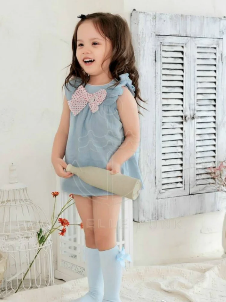 

Summer Kids Clothes Baby Girls Cotton Shirt Dress+pants Set Spanish Children Cotton High Quality Toddler Girl Clothes 2pcs