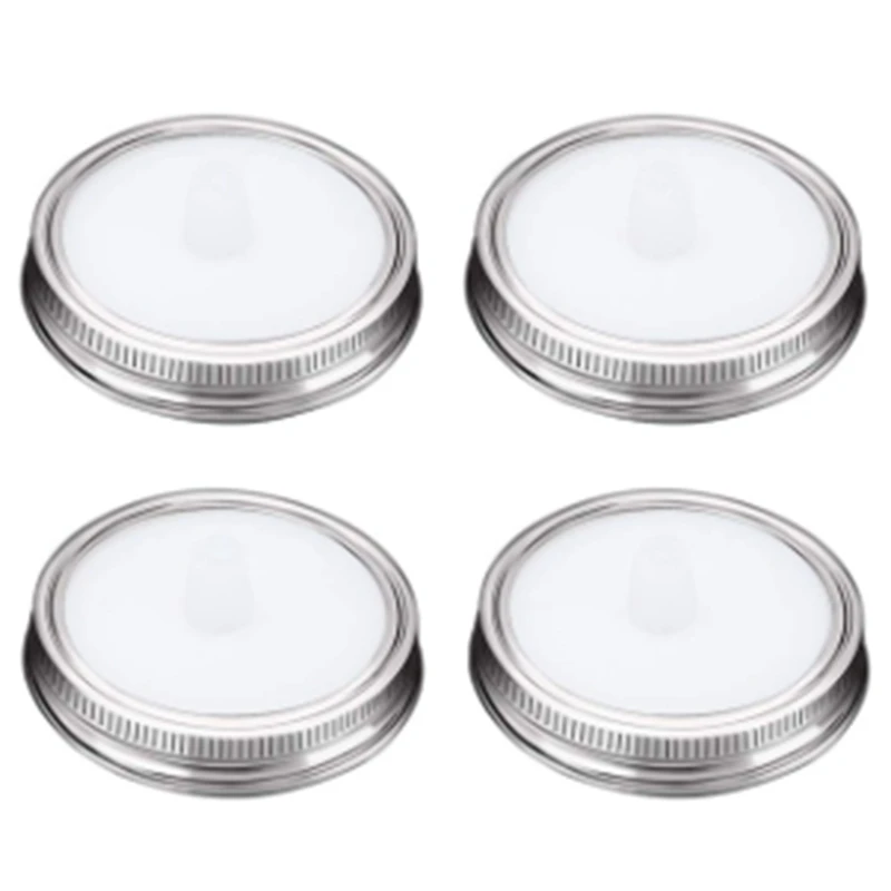 

ABSS-4Pcs Waterless White Food Grade Silicone Fermentation Airlocks Lids Fermenting Covers Kit Bands for Wide Mason Jars Seali