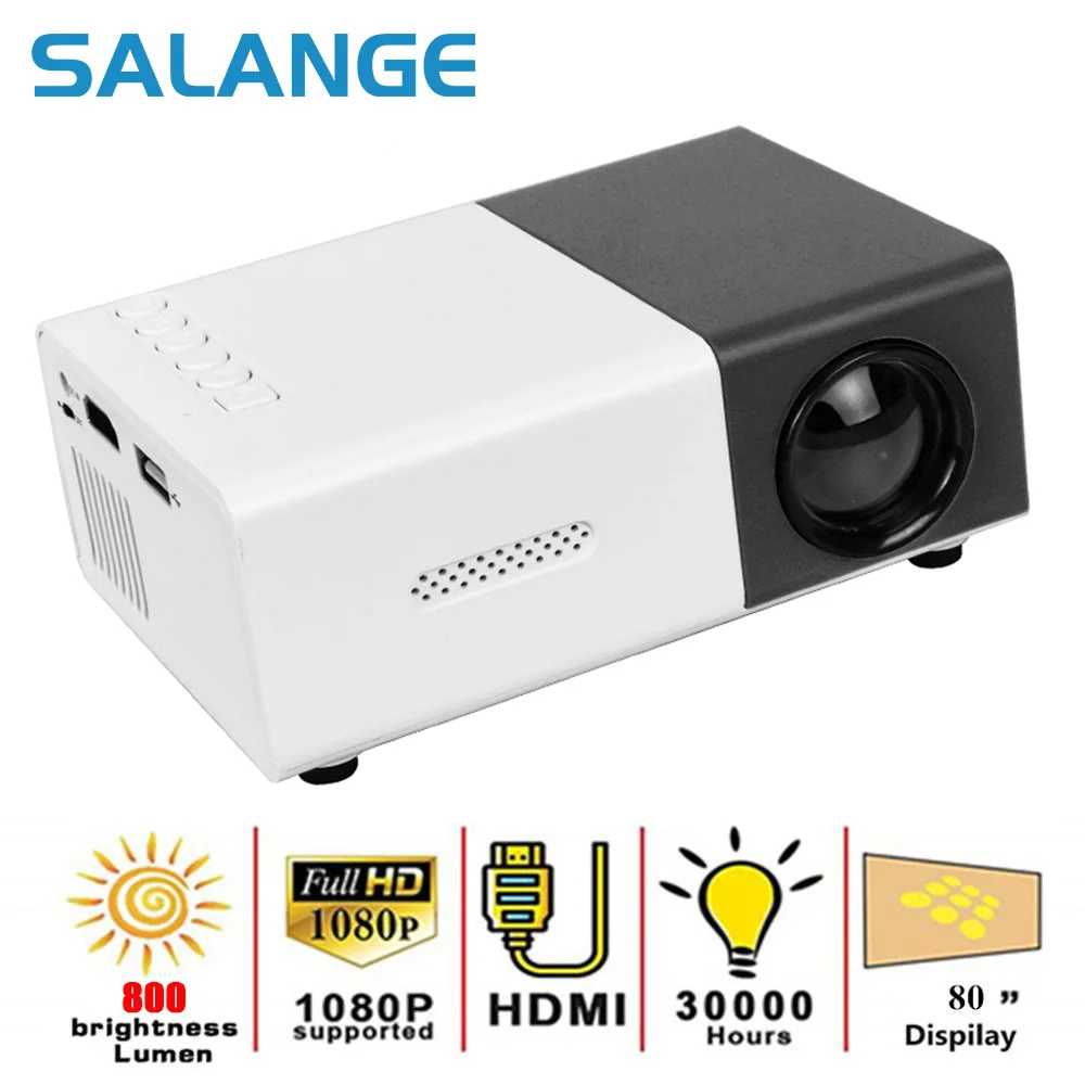 Erkende Evolve øst Salange YG300 Pro LED Mini Projector Supports 1080P HDMI USB Audio Portable  Home Media Video Player