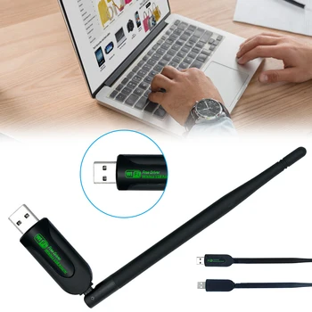 

USB Wifi Adpater Wireless Receiver Transmitter Antenna Net Card for PC Desktop Computer 150Mbs H-best