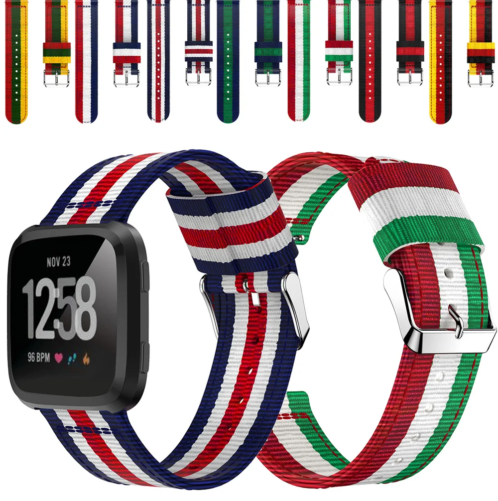 Спортивный сменный тканый нейлоновый ремешок для Fitbit Versa дышащий регулируемый
