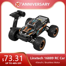 Linxtech 16889 1/16 45Km/H Đua Rc Xe Động Cơ Không Chổi Than 4WD Lớn Chân Ngoài Đường Rc Xe Lôi Xe Đồ Chơi tất Cả Địa Hình Cho Trẻ Em Vs 12428(China)