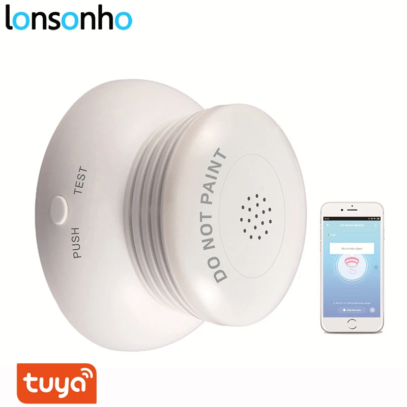 

Lonsonho Wifi Smart Smoke Sensor Detector Fire Alarm Security System Tuya Smart Life APP