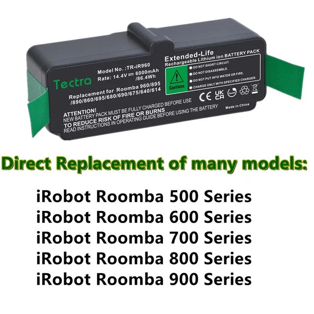 Roomba Series 600 6000mah Battery  Irobot Roomba Series 960 Battery -  14.4v 6000mah - Aliexpress