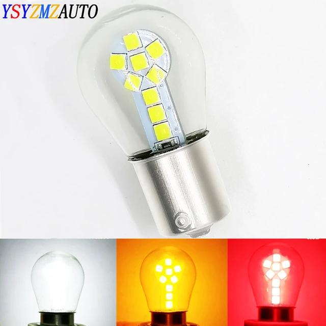 2pcs Car Led P21W 1156 BA15S 1157 BAY15D P21/5W Turn Signal Lights Bulbs  R5W R10W Auto Reverse Lamp 12V 6000K White Red Yellow