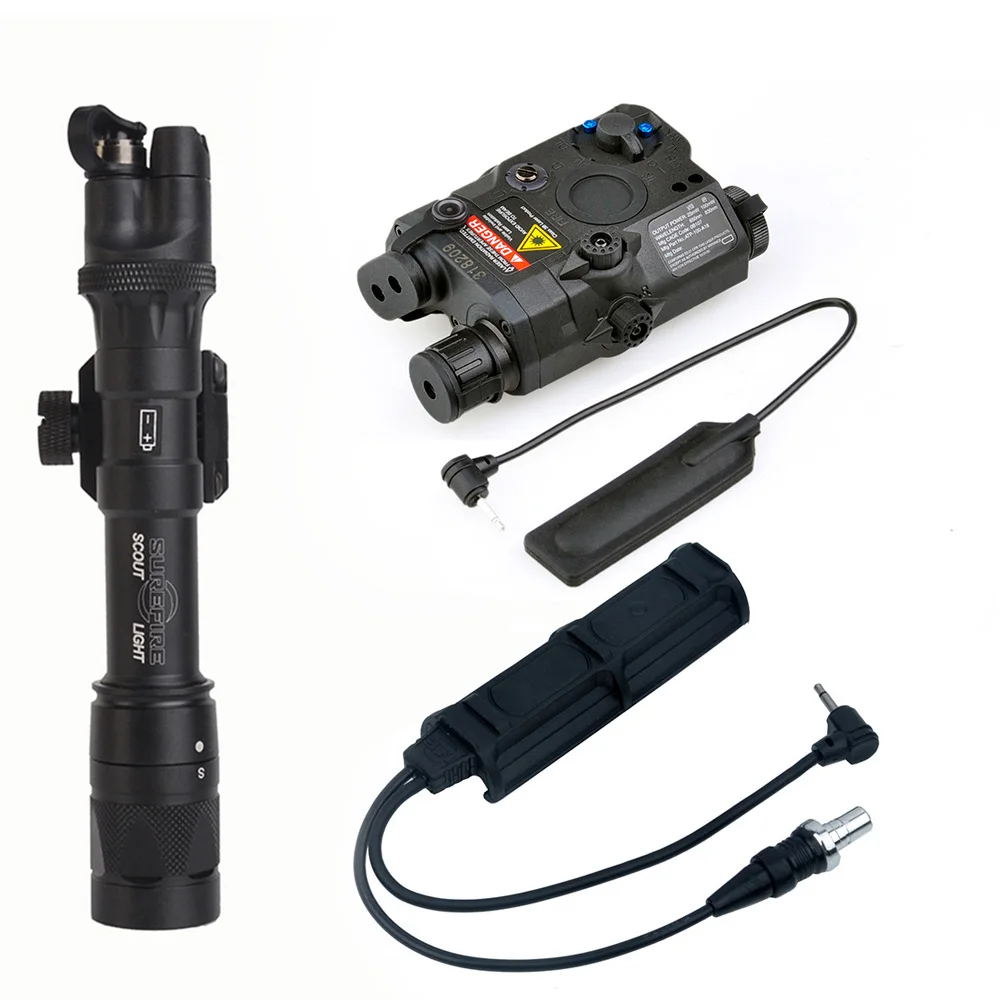 

WADSN Airsoft Armas Surefir M603V Tactical Gun Weapon Scout Light PEQ15 Flashlight PEQ RED IR Laser Hunting Weapon Rifle light