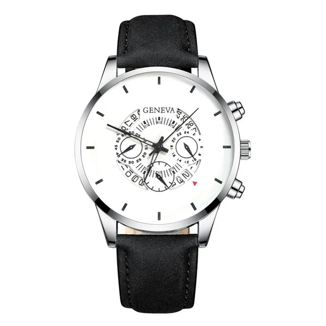 Роскошные ультра тонкие водонепроницаемые мужские часы с календарем, нержавеющая сталь, анти-синий светильник, мужские часы, кварцевые часы, Reloj Hombre reloj - Цвет: Leather White Black