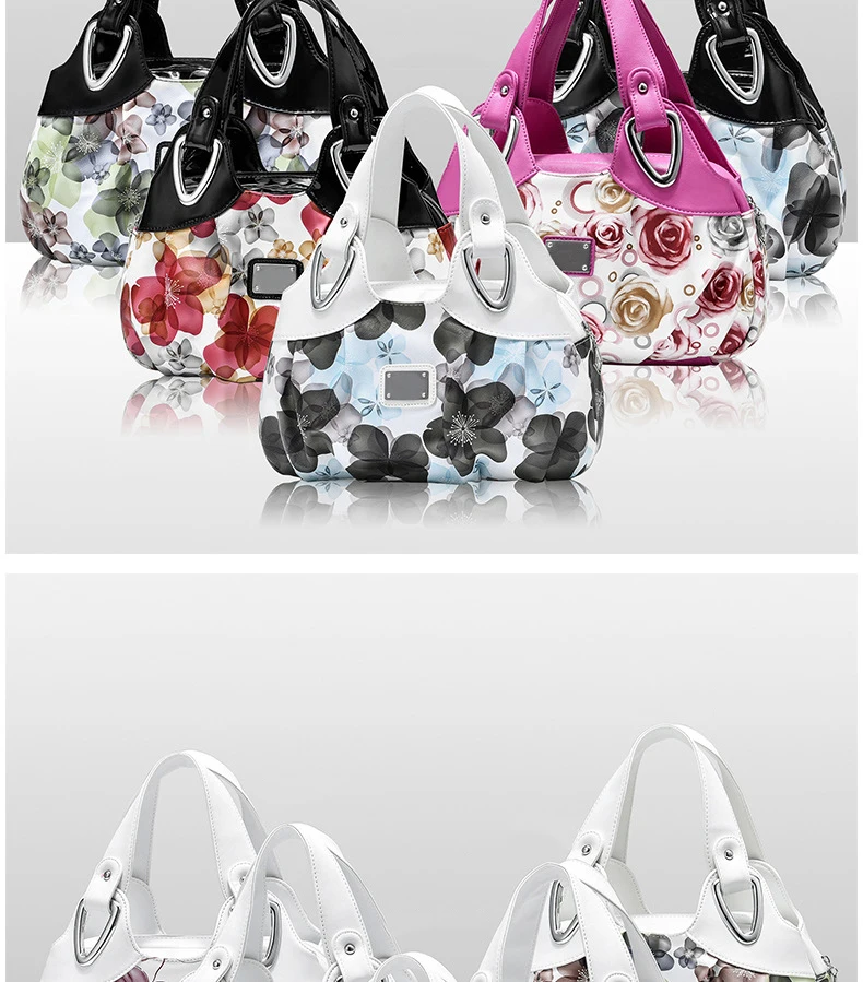 2022 Fashion Women Shoulder Bags Printed Flowers Ladies Messenger Bag Designer Luxury Brand High Quality Leather Ladies Handbag