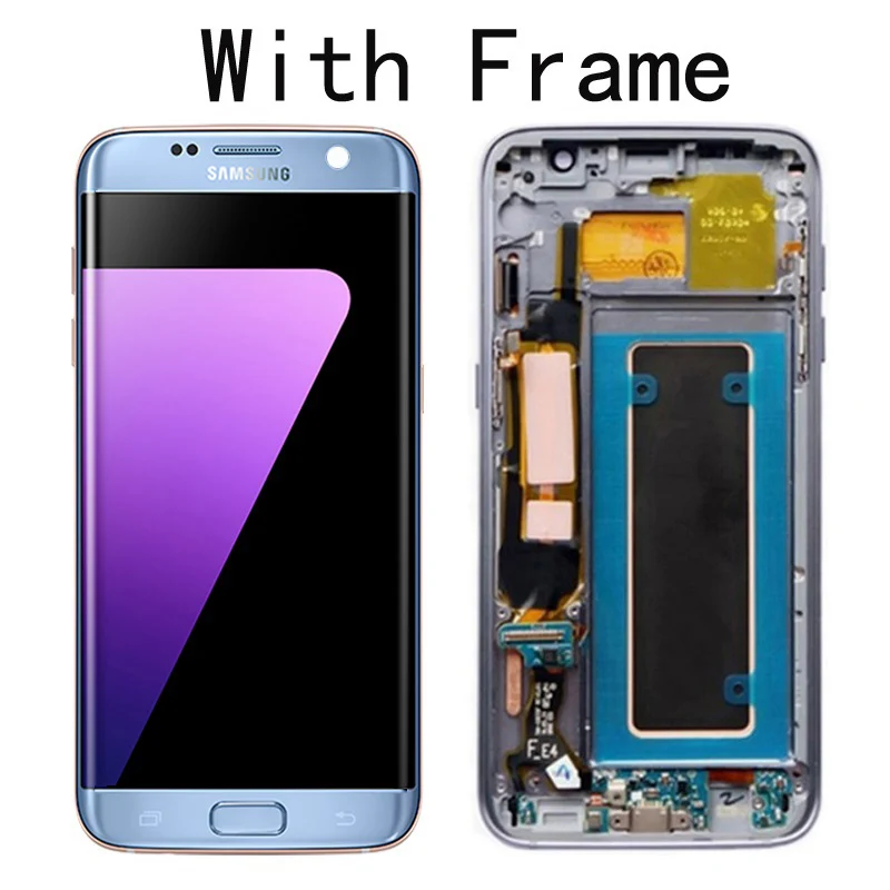 Класс AAA+++ 5,5 ''Супер AMOLED lcd с рамкой для SAMSUNG Galaxy s7 edge lcd G935 G935F сенсорный экран дигитайзер дисплей