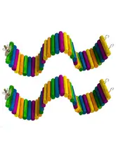  2pcs Easy Install Home Bendable Chipmunk Small Animal Habitat Toy Zoo With Hook Hamster Rabbit Wooden Pet Ladder Bridge Durable 