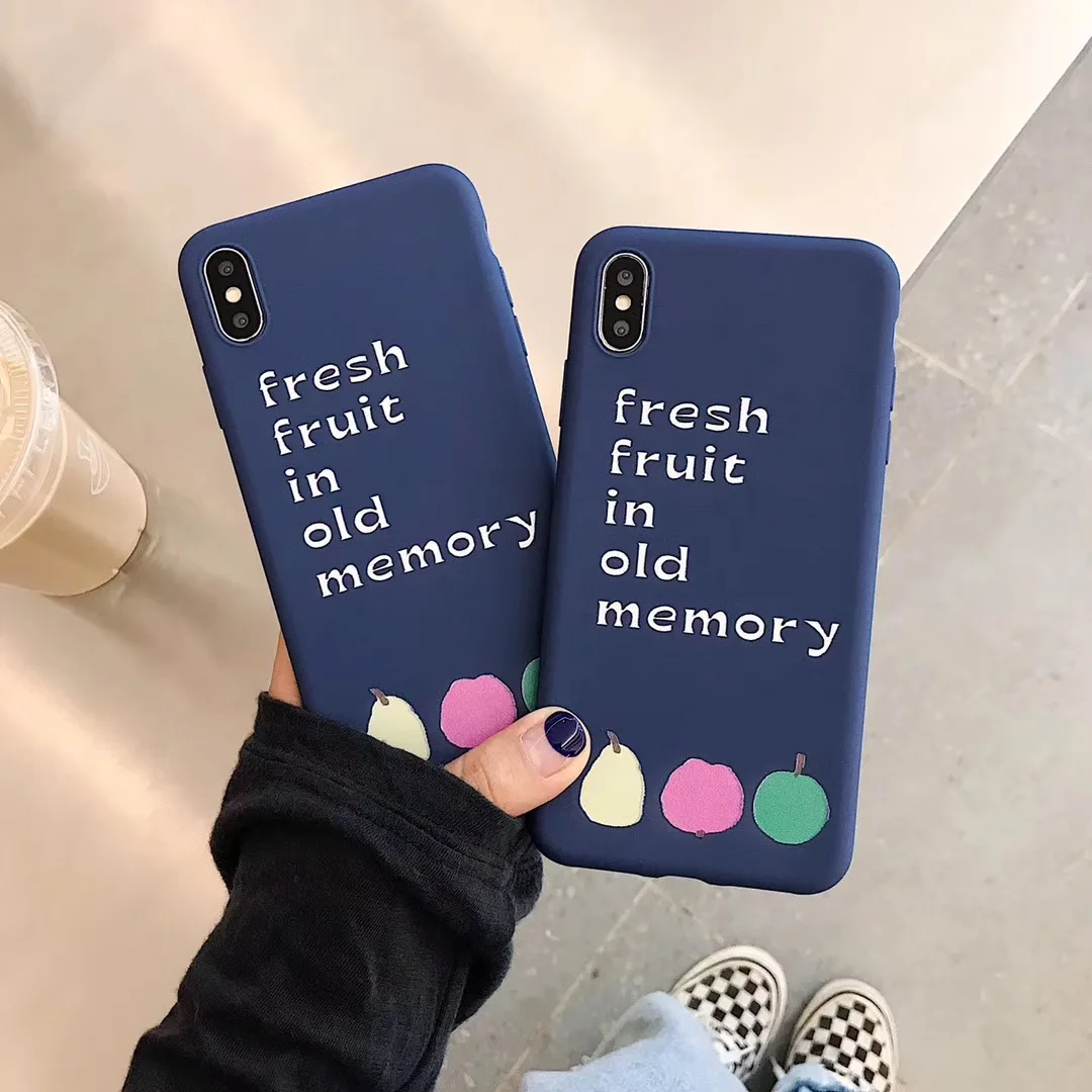 INS Корея милый фруктовый инновационный ярлык пара чехол для iPhone X XR XS MAX 6 6s 7 8plus