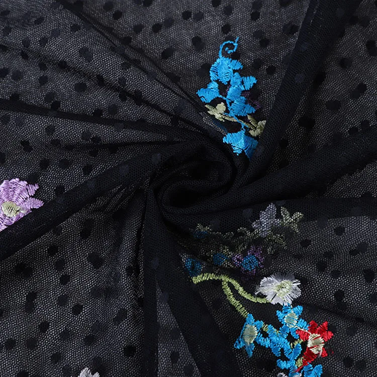 1 метр 135см французский Тюль кружевная ткань точечная сетка марлевая вышивка цветок кружевная ткань для свадебного платья нигерийская сетчатая ткань