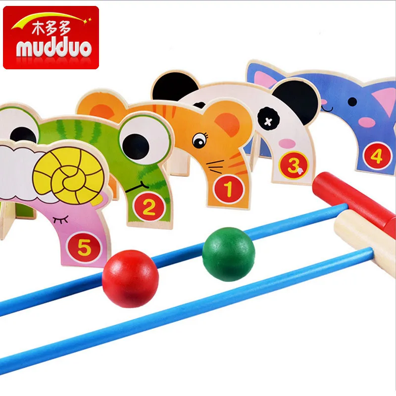 

Wooden Toy Parent And Child Interactive Gate Ball Game CHILDREN'S Cartoon Animal Indoor Parent And Child Educational Game Buildi