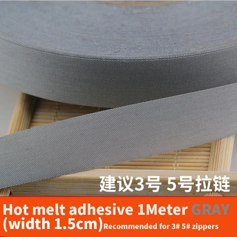 Gray glue 1.5cm 1M № 3 5 8 10 металлические портновские двойные ползунки открывающиеся на молнии Стопперы аксессуары для шитья 8-10 шт - Цвет: Gray glue 1.5cm 1M