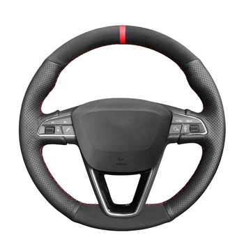 

Black Suede Car Steering Wheel Cover For Seat Leon 5F Mk3 2013-2020 Ibiza 6J Tarraco Arona Ateca Alhambra