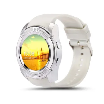 

V8 round smart watch Smart watches Waterproof Sports adult fashion card bluetooth phone watch