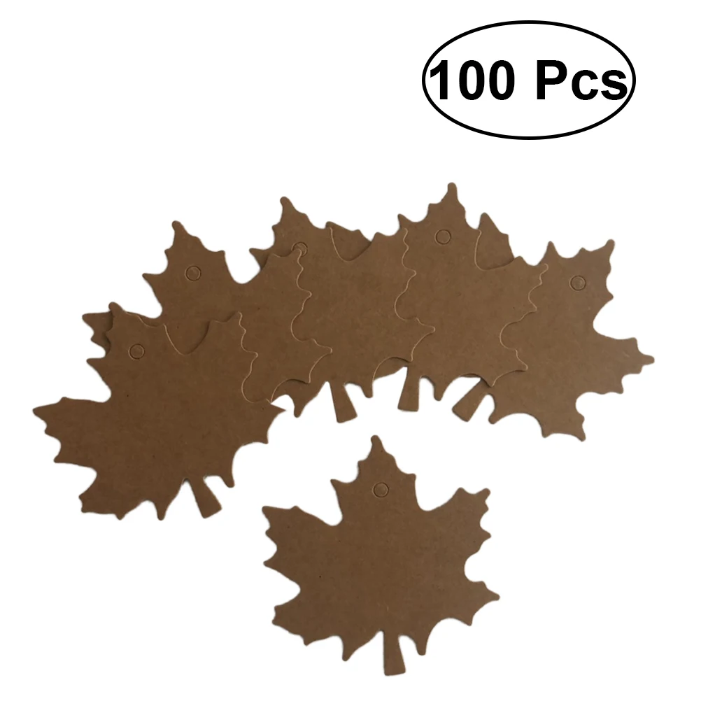 100Pcs 10m 2 Бирки из крафт-бумаги, бирки из кленовых листьев, бирки из листвы 10 м, вечерние бирки для украшения(коричневый кленовый лист и листва - Цвет: 100Pcs 10m 2
