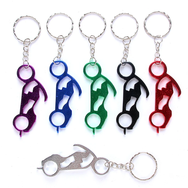 

6 Pcs Mixed Random KeyChain Aluminum Alloy Motorcycle Women Horse Birthday Wedding Anniversary Gift Key Holder Bottle Opener