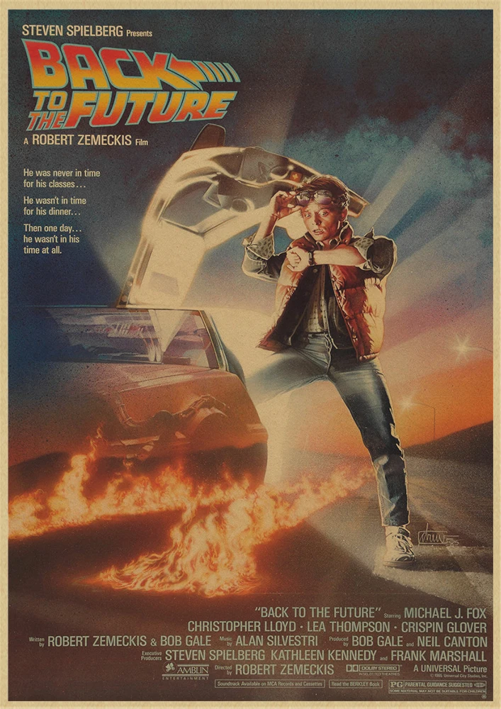 Back to The Future Retro Kraft Poster Decorative DIY Wall Canvas Sticker Home Bar Art Posters Decor wall stickers,movie poster,home decor posters