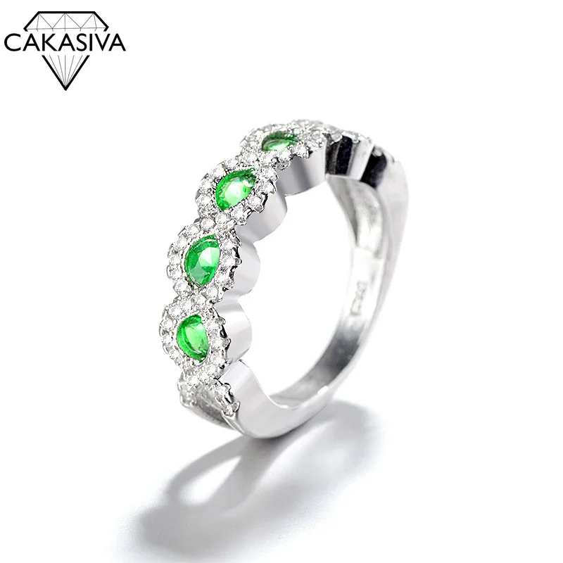 

Fashion Micro Set Ruby Engagement Ring Emerald Green Zircon Band Diamond Rings for Women