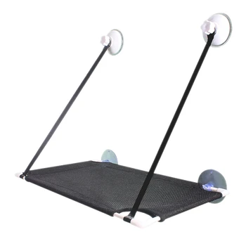 

Pet Cat Hammock 10Kg Basking Window Mounted Seat Home Suction Cup Hanging Bed Mat Lounge Kitten Cat Accessories-Black