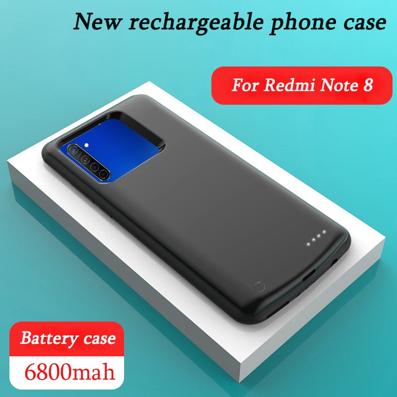 

For Xiaomi Redmi Note 8 6800mAh Power Bank Case Backup Battery Charge For Redmi Note8 Power bank Back Cover High Quality