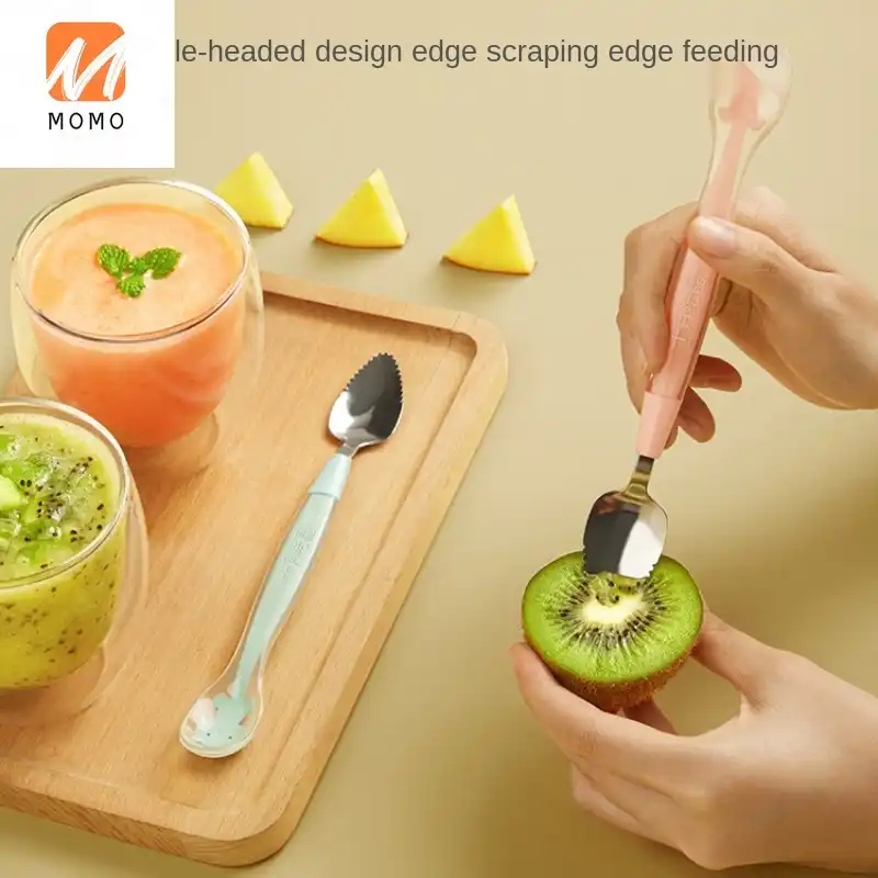 Essuie Glace En Silicone Souple Pour Bebe Petite Cuillere A Double Tete Pour Essuyer L Eau Et La Puree De Fruits Aliexpress