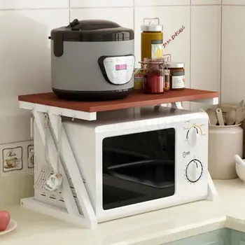 

Microwave Oven Kitchen Shelf Layer 2 Spice Rack Oven Rack Multi-function Receive Planes Landing Shelf In The Kitchen