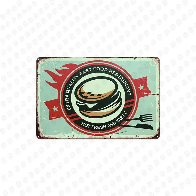 Металлические оловянные пластины со знаками винтажная табличка Дом Кафе Ресторан Бар Железный плакат антикварная железная живопись Бар Украшение для стен дома, паба - Цвет: Оранжевый