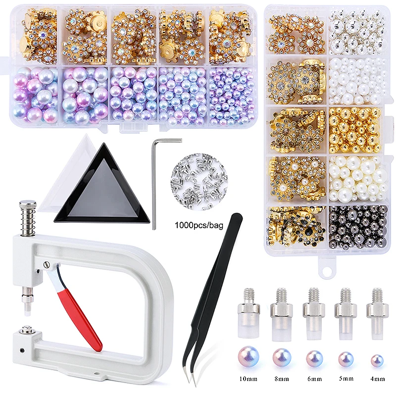 10000pcs Four Claw Nail Rivets - Silver Metal Studs For Pearl Buttons & DIY Clothing Decoration