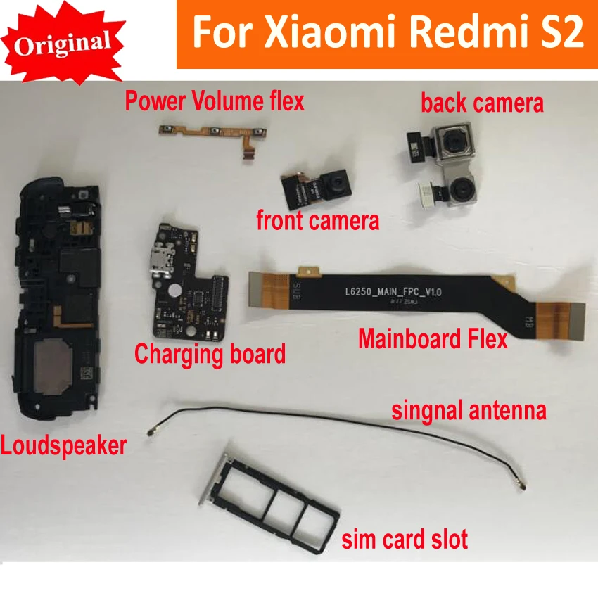 Оригинальный Xiaomi Redmi S2 фронтальная задняя камера зарядная основная плата гибкий